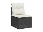 9-piece garden furniture set with cushions, black resin wicker JKIJ87331