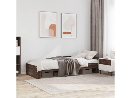 Bed frame without mattress, brown oak, 100x200 cm, VHIR85948