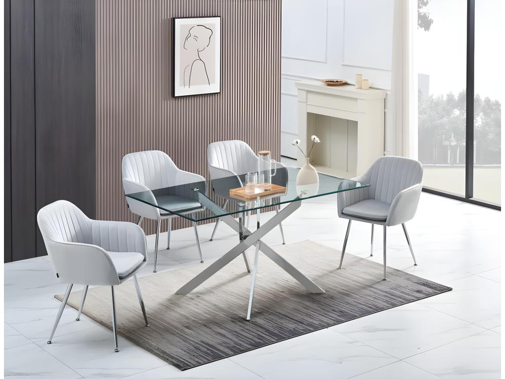 Chezlova transparent dining table 150cm SWMW32249