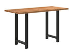Light brown rectangular solid oak dining table AKIQ91299