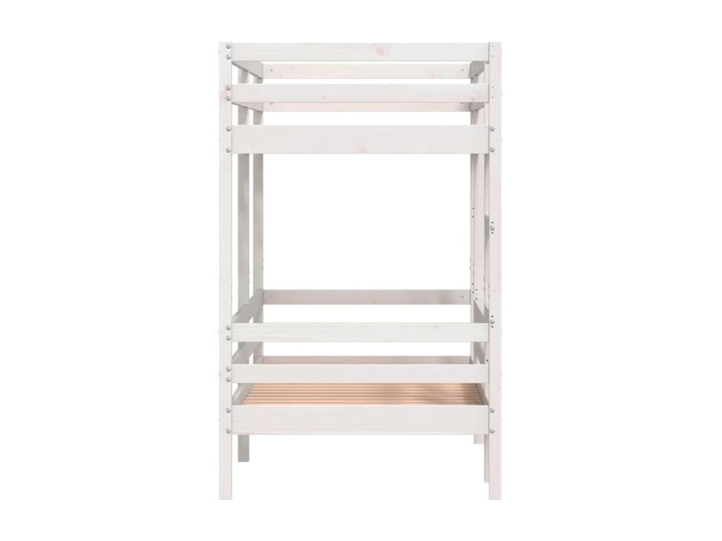 White Bunk Bed 90x200 cm Solid Pine Wood WCDH36801