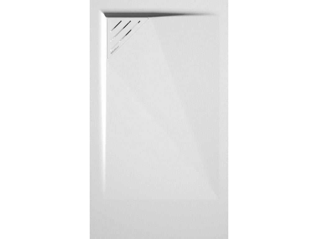 White shower tray with smooth finish, Decohaute colored grate - 170x90 cm NHUZ84806