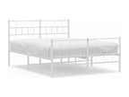 Metal bed frame with headboard and footboard, white, 135x190 cm, IQLW80694