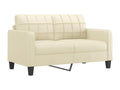2-piece sofa set with cushions, cream faux leather, JXCT86503