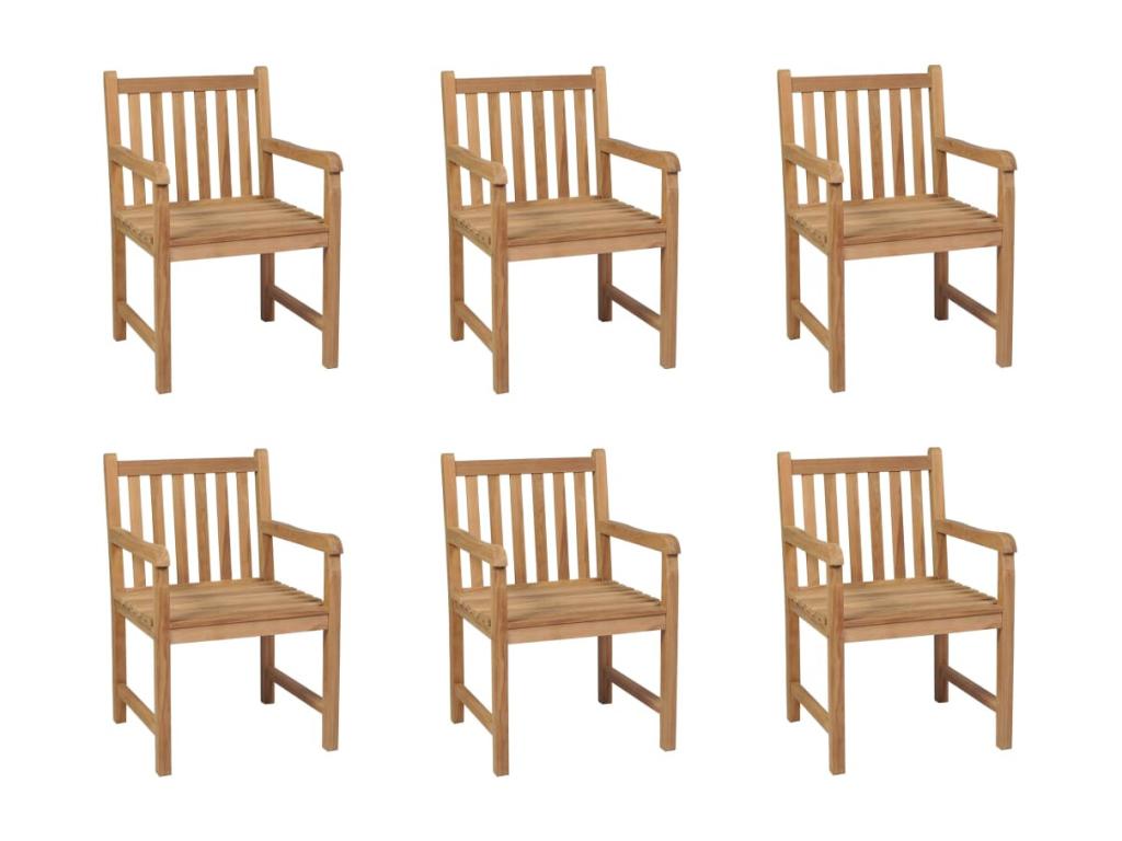 6-Piece Outdoor Chairs, Solid Teak Wood, GQKS85001