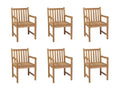 6-Piece Outdoor Chairs, Solid Teak Wood, GQKS85001