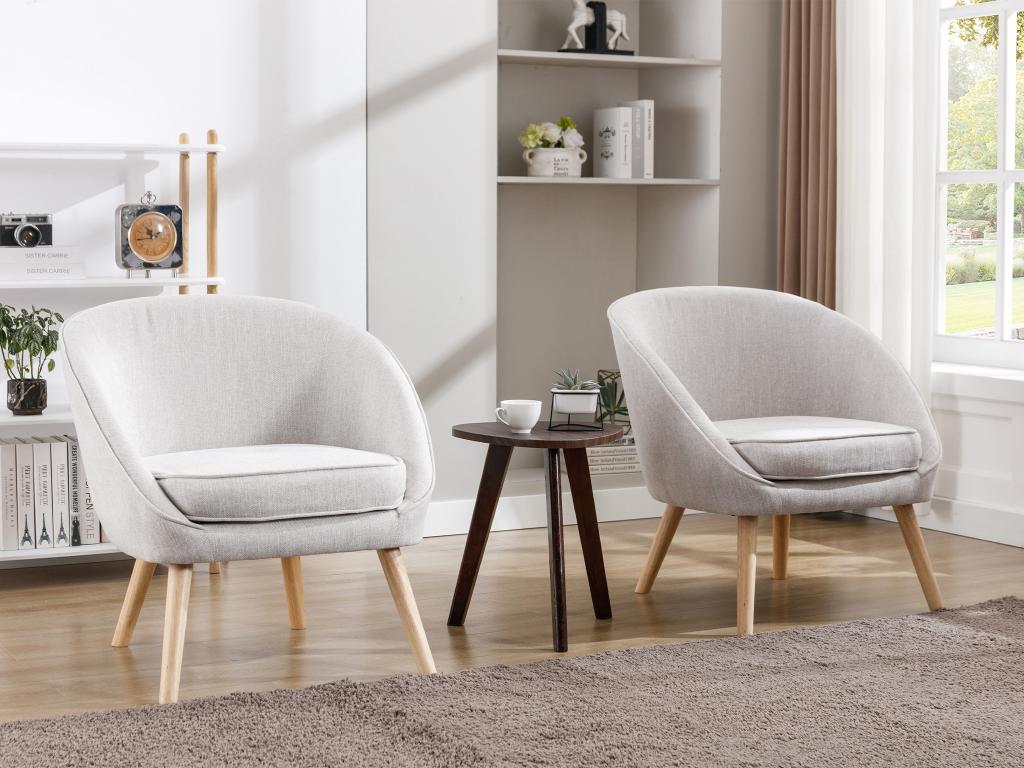 Decohaute BNWO92889 light grey fabric armchair