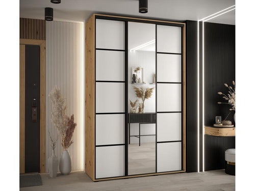 Decohaute 5 Sliding Door Wardrobe 235.2/150/45 3 Doors Decohaute/White/Black CAJW94814