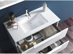 Chezlova 3-drawer grey wood bathroom vanity unit and illuminated mirror, 120cm wide, BKRW91010