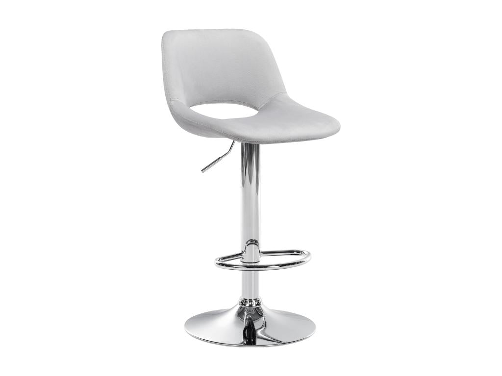 Bar stool - Velvet - Light grey - Decohaute HXUK43922