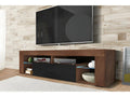 TV stand / TV bench 140 cm matte walnut / glossy black without LED - Decohaute ONWD15629