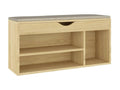 Shoe bench with cushion, Oak finish, Decohaute, 104x30x49 cm, CBDX35473