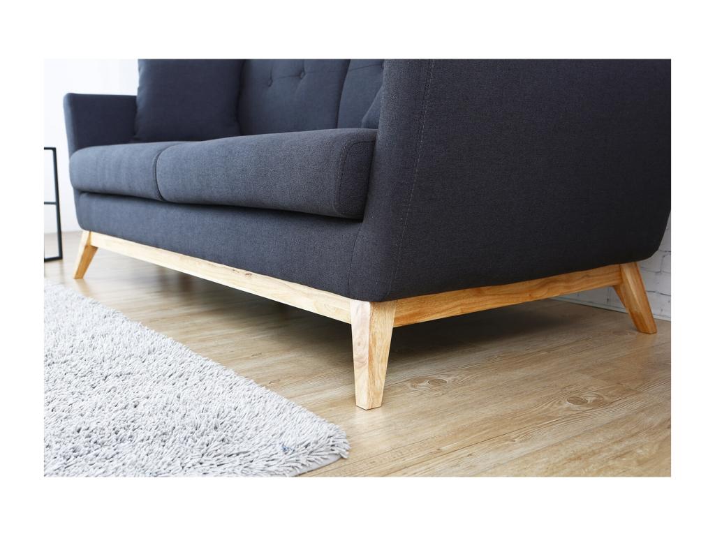 Decohaute DGQR10831 3-seater Scandinavian-style straight sofa in anthracite grey fabric