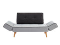 Decohaute convertible sofa in Decohaute II fabric - Light grey and anthracite LHTW82613