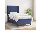 Upholstered bed base with mattress, blue, 90x200 cm, fabric RWHI33635