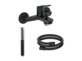 Decohaute Shift Ellipse black stick shower head and Decohaute bath/shower mixer tap and smooth anti-twist hose, black YFRK90454