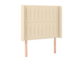 Headboard with wings, Cream, 83x16x118/128 cm, Fabric WQUD49648