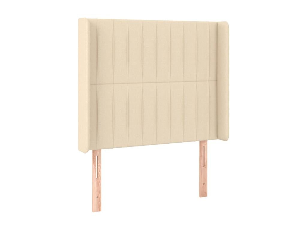 Headboard with wings, Cream, 83x16x118/128 cm, Fabric WQUD49648