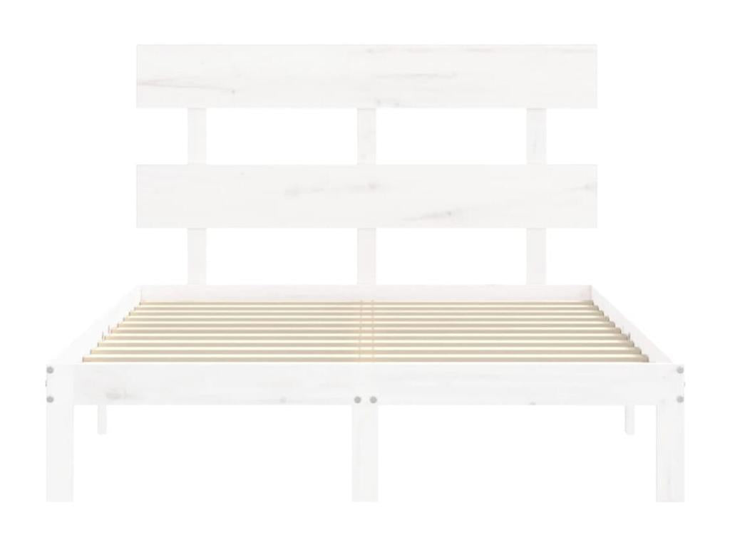 Bed frame without mattress white 120x200 cm solid pine wood ENQZ25849