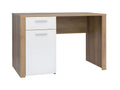 Decohaute White and Wood Desk with 1 Door and 1 Drawer KNGG61510