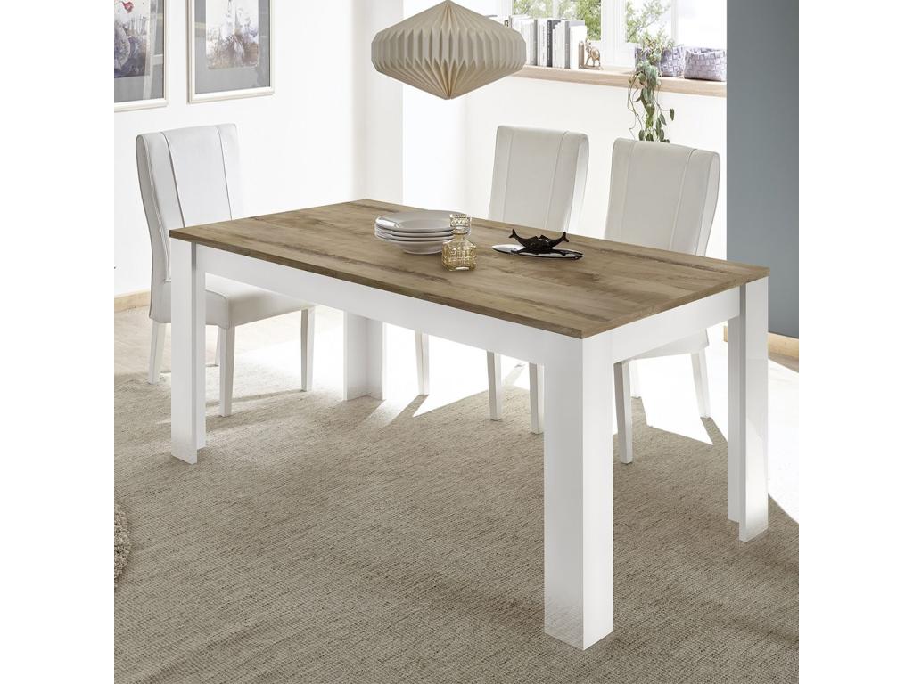 Decohaute - Dining Table 180cm Glossy White Lacquered Wood-Effect Top Decohaute JUKI21684