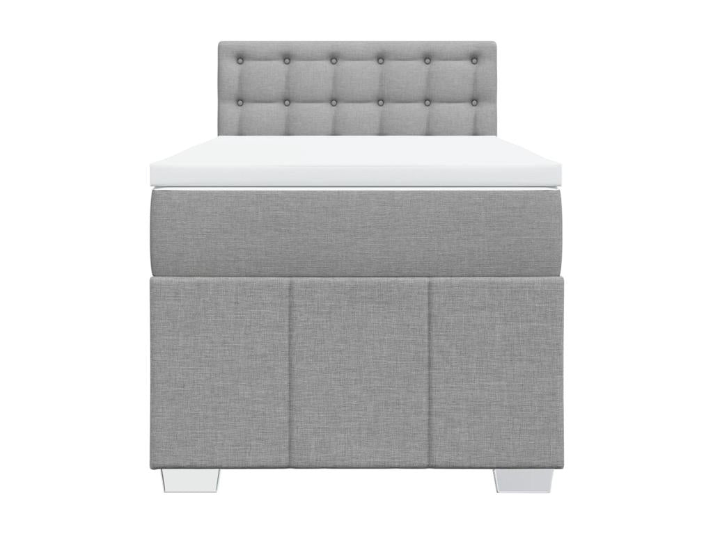 Decohaute bed base with light grey mattress 90x200 cm fabric ILIA17903
