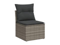 6-piece garden furniture set with grey resin wicker cushions FRRM82463