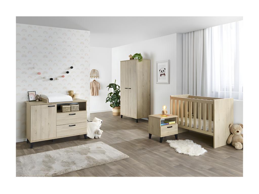 Sturdy 2-door wardrobe for children's bedroom, Chezlova collection, light oak color. AUYP83904