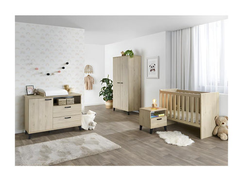 Sturdy 2-door wardrobe for children's bedroom, Chezlova collection, light oak color. AUYP83904