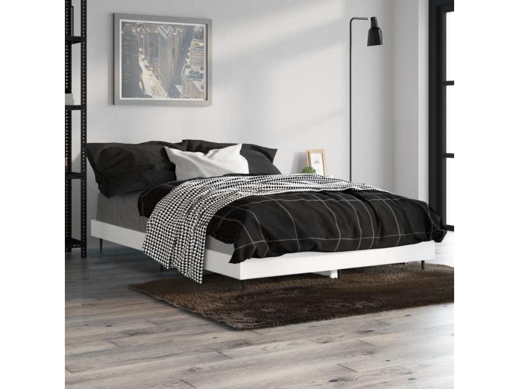 Bed frame without mattress white 120x190 cm engineered wood IWZX92804