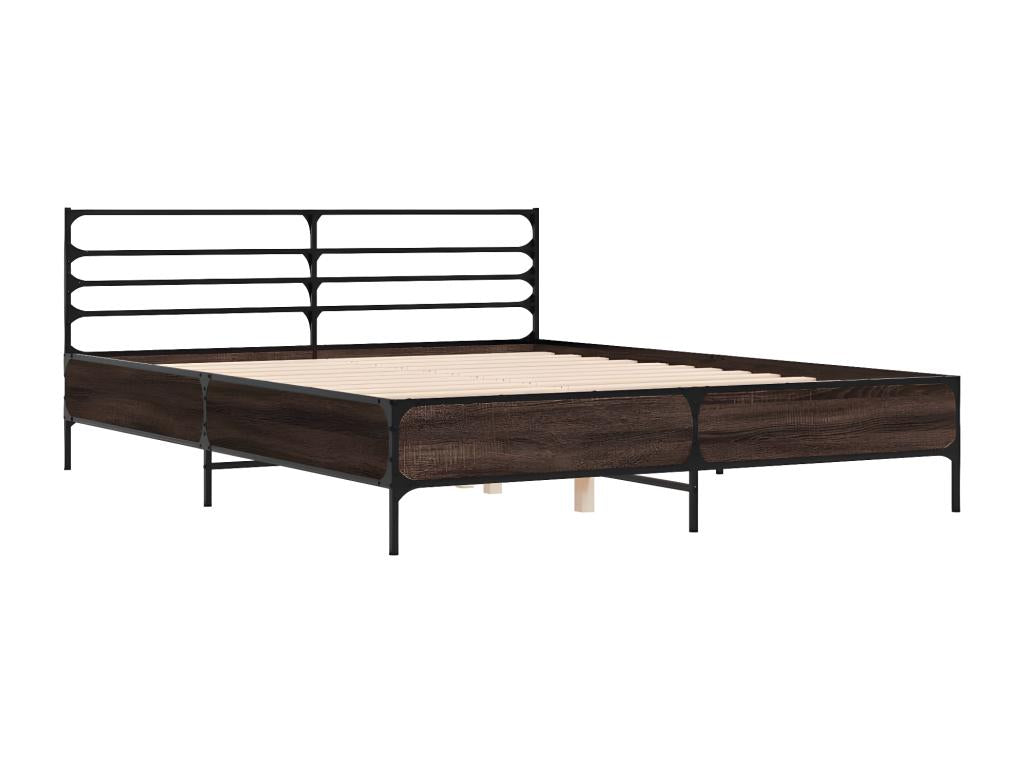 Bed frame without mattress, brown oak, 150x200 cm, APTX31101