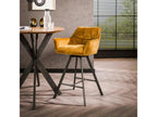 Comfortable mustard velvet bar stool with swivel function, set of 2, Decohaute RELZ55495