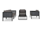 6-piece garden furniture set with cushions, anthracite wicker resin, LDZA54837