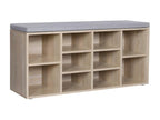 Shoe Bench with 10 Niches, Wood Finish - L104 cm PWBZ49395