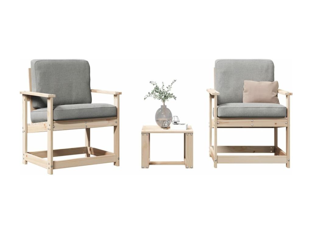 3-piece solid pine wood garden furniture set BIHB61799