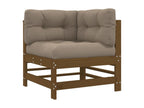 7-piece garden furniture set with cushions, honey brown, solid wood APJM53402