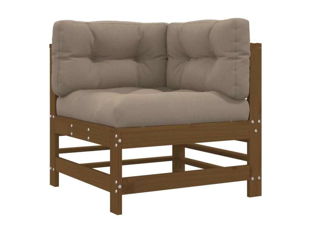 7-piece garden furniture set with cushions, honey brown, solid wood APJM53402