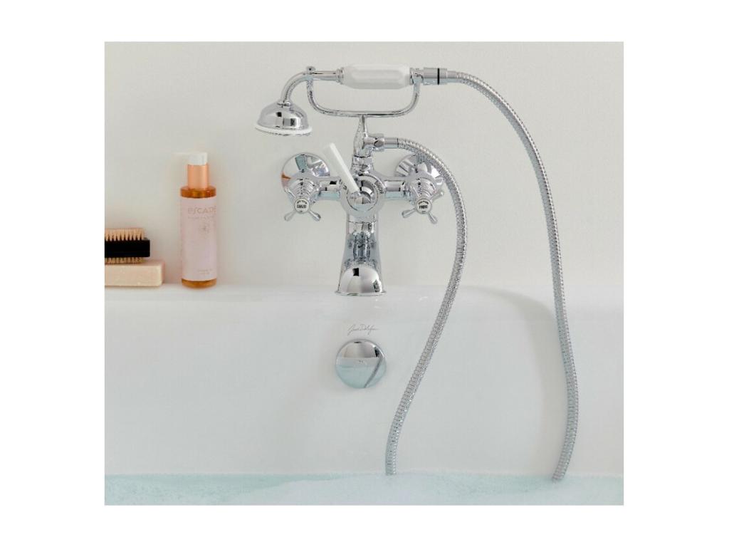 Decohaute - Retro wall-mounted mixer tap with pull-out spray, Decohaute YWTF60706