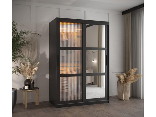 Decohaute 2 Sliding Door Wardrobe 200/120/62 2 Doors Black SAZB03966