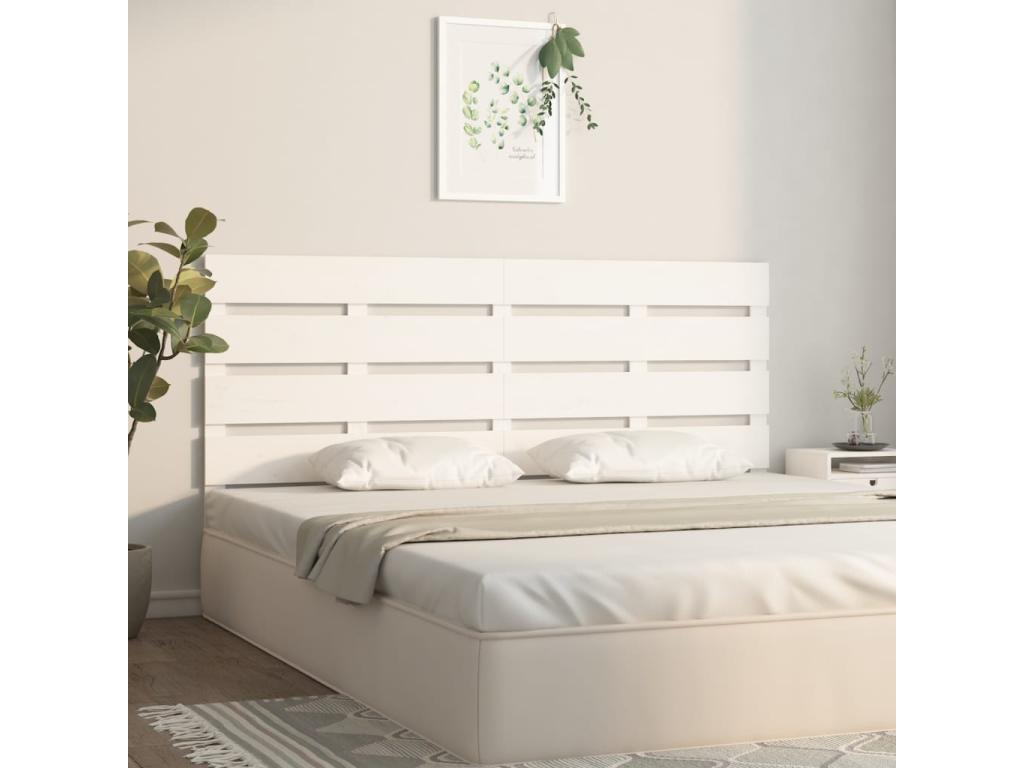 White Headboard 120x3x80 cm Solid Pine Wood KYAR90603