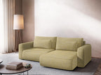2.5-seater right-hand corner sofa bed in textured fabric - mustard - Decohaute GGIT35369