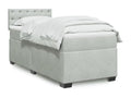 Chezlova bed base and mattress, light grey, 90x190 cm, velvet, DPRW59355