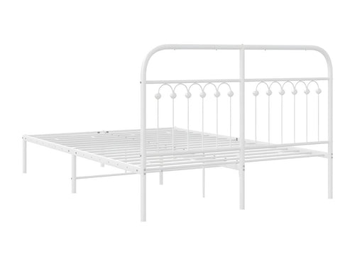 Metal bed frame with white headboard 140x190 cm BSME31613