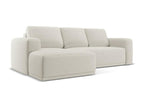 Left-hand corner sofa bed in chenille fabric - silver - Domopure CJGP33259
