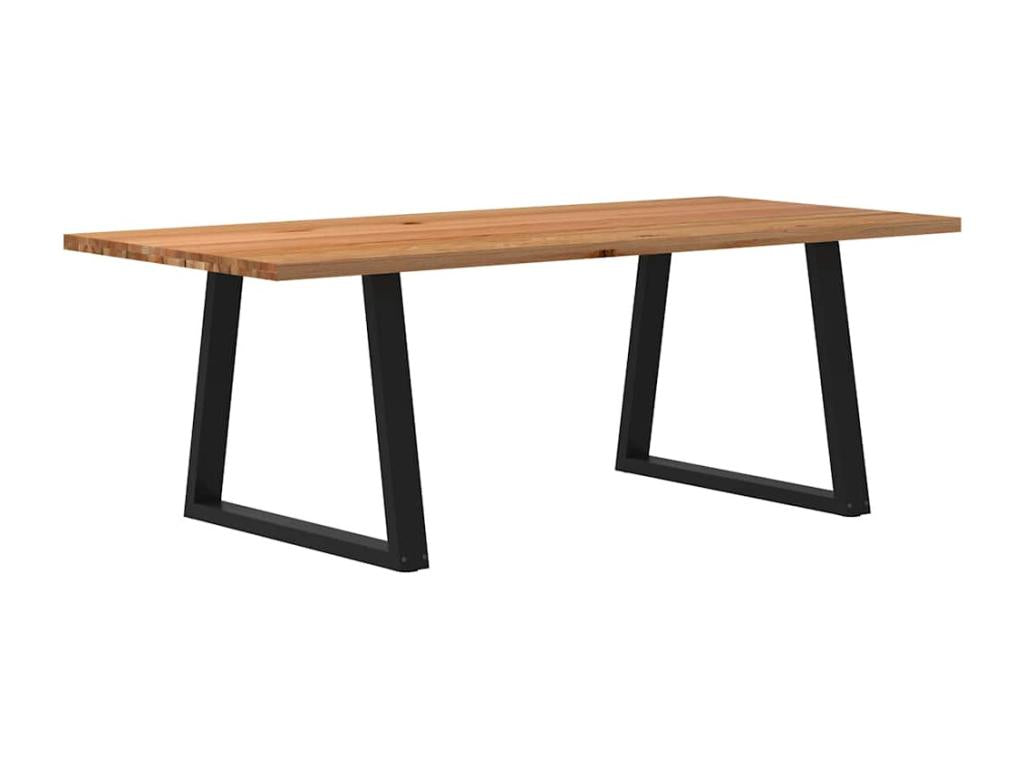 Light brown rectangular solid oak dining table DVWI18023