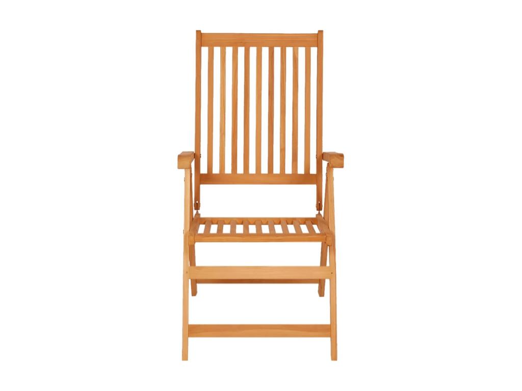 8-Piece Reclining Garden Chairs with Cushions, Solid Teak OVOH36511
