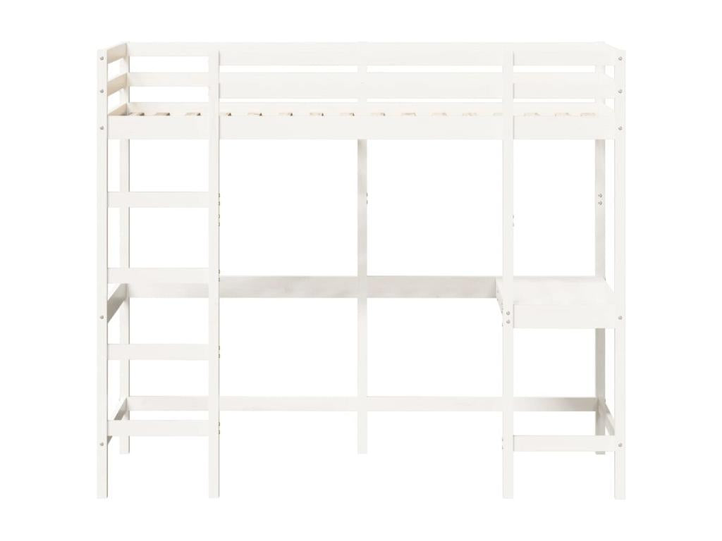 Bunk bed without mattress, white, 90x190 cm, solid pine wood, FFGM69725