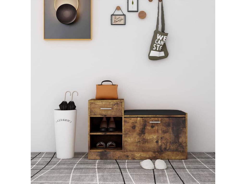 Shoe bench, smoked oak, 94.5x31x57 KNJD78098