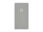 Extra-flat 80x150 cm PURE shower tray in grey slate-effect resin with stainless steel grate JUIK70743