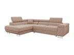 Decohaute Eliferu 100 Pink Corner Sofa with Sleeping Function and Bedding Box, 274cm, LMIM39684
